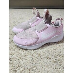 Nike Flex Runner 2 Kids Slip On Sneakers Pink Foam White Athletic Shoes A3